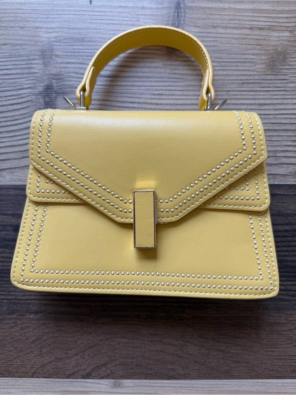 Scarleton Butter Yellow Top-Handle Crossbody Satchel Streetwear Edgy Minimalist